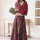 Merry Plaid Midi Skirt (Red)