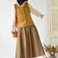 Looped Up Button Vest (Mustard Yellow)