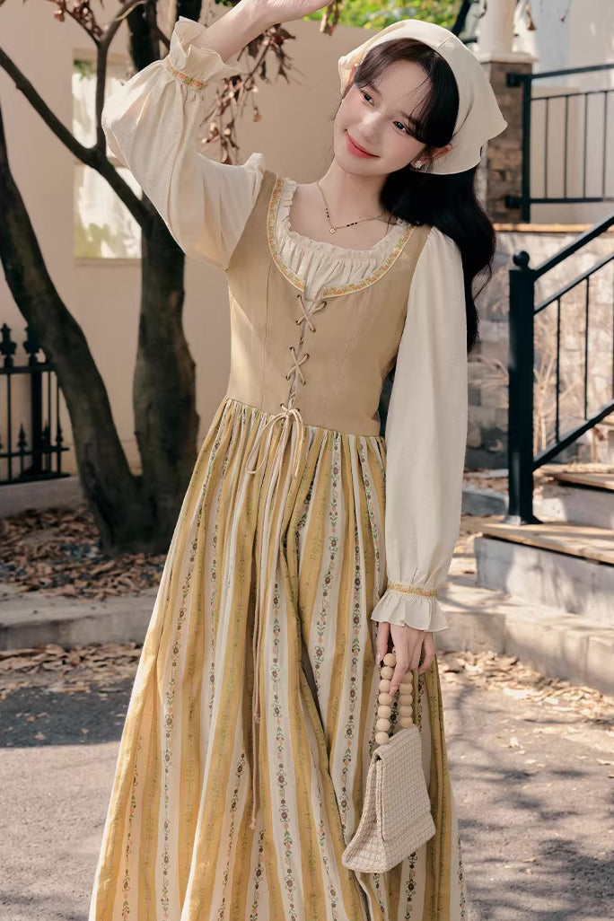 Folklore Faux Two-Piece Corset Dress