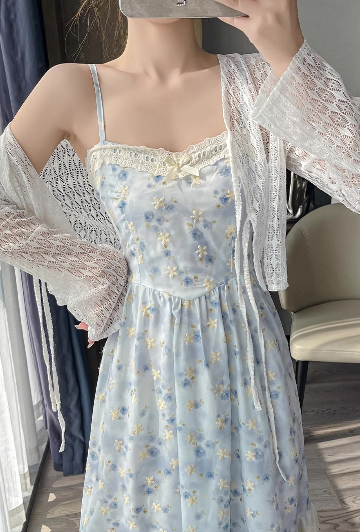 Watercolor Rose Cami Midi Dress (3 Colors)