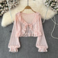 Sheer Floral Lace Tie Cardigan (5 Colors)