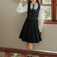 Double Breasted Mini Pinafore Set (Navy)