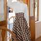 Choco Plaid Midi Skirt (Brown)