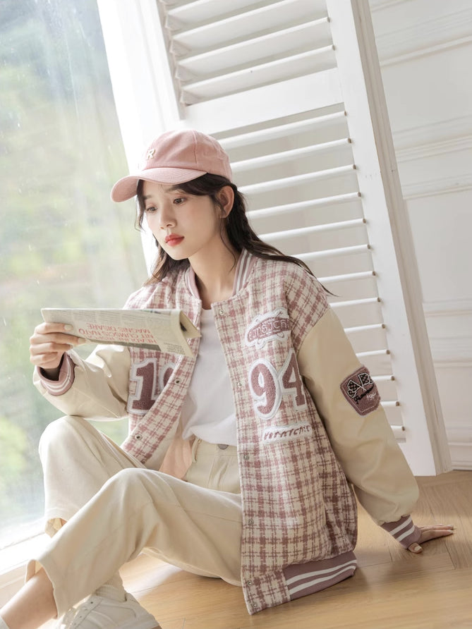 1994 Tweed Plaid Baseball Jacket (2 Colors)