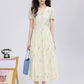 Dried Flowers Midi Shirt Dress (Cream)