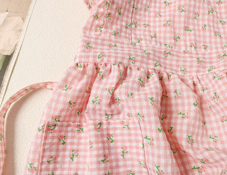 Gingham Floral Apron (2 Colors)