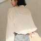 Frilly Collar Blouse (Yellow Beige)