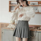 Ruffled Peter Pan Collar Blouse (White)