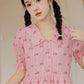 Sweet Cherry Tiered Shirt Dress (Pink)