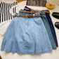 Pleated Denim Mini Skirt (3 Colors)