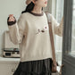 Waffle Knit Flower Sweater (2 Colors)
