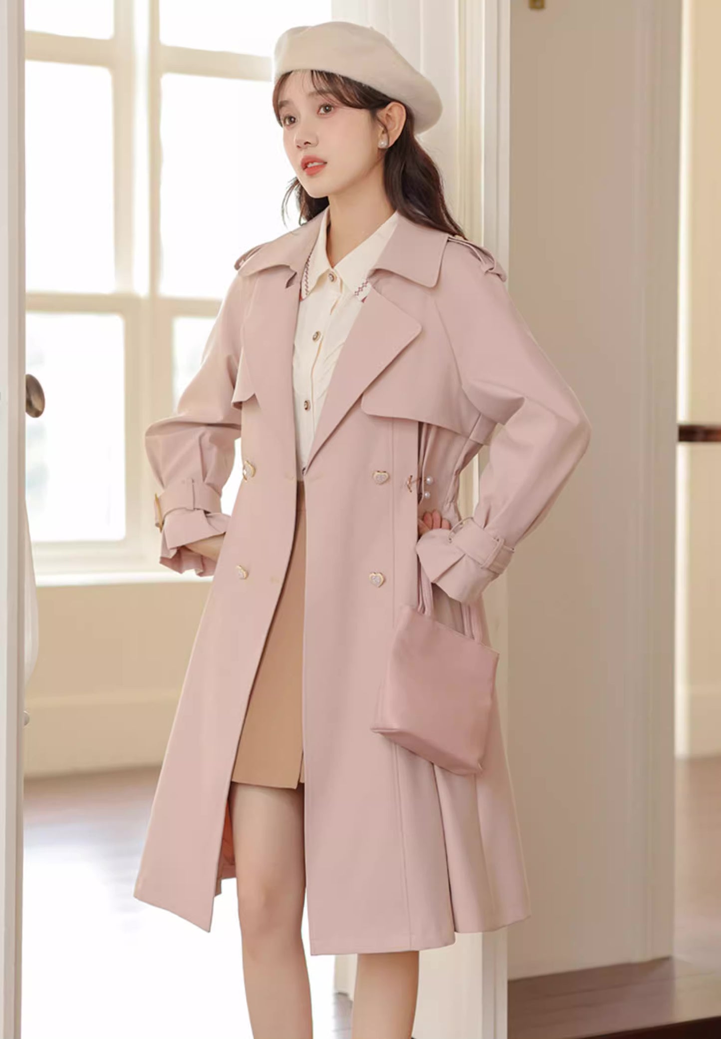 Sweet Heart Trench Coat (Pink)