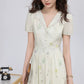 Dried Flowers Midi Shirt Dress (Cream)