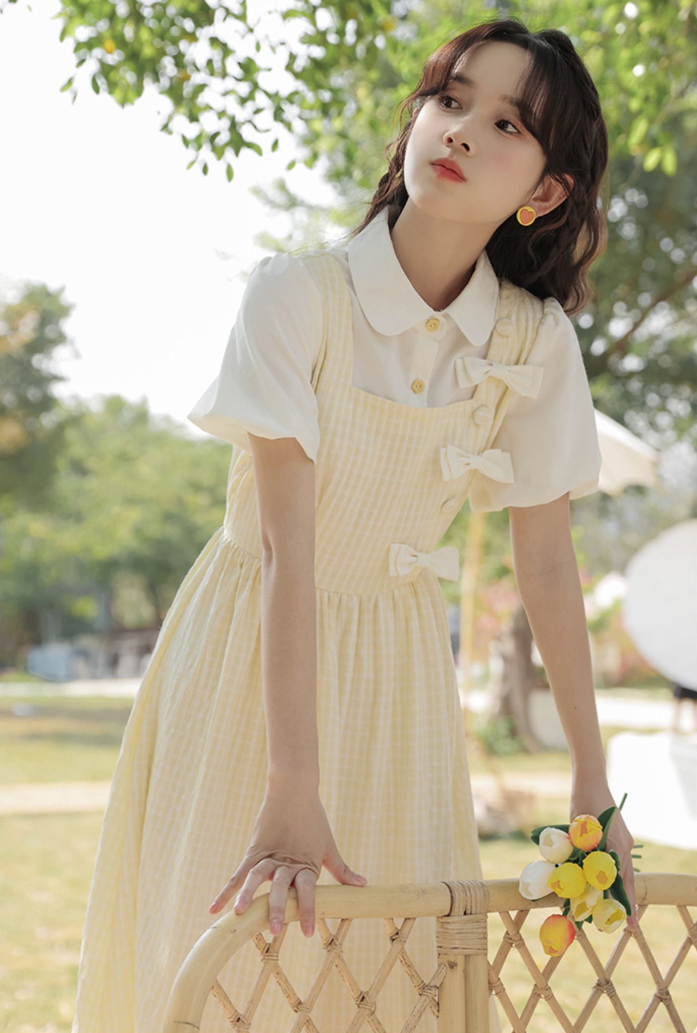 Gingham Bows Twofer Dress (3 Colors)