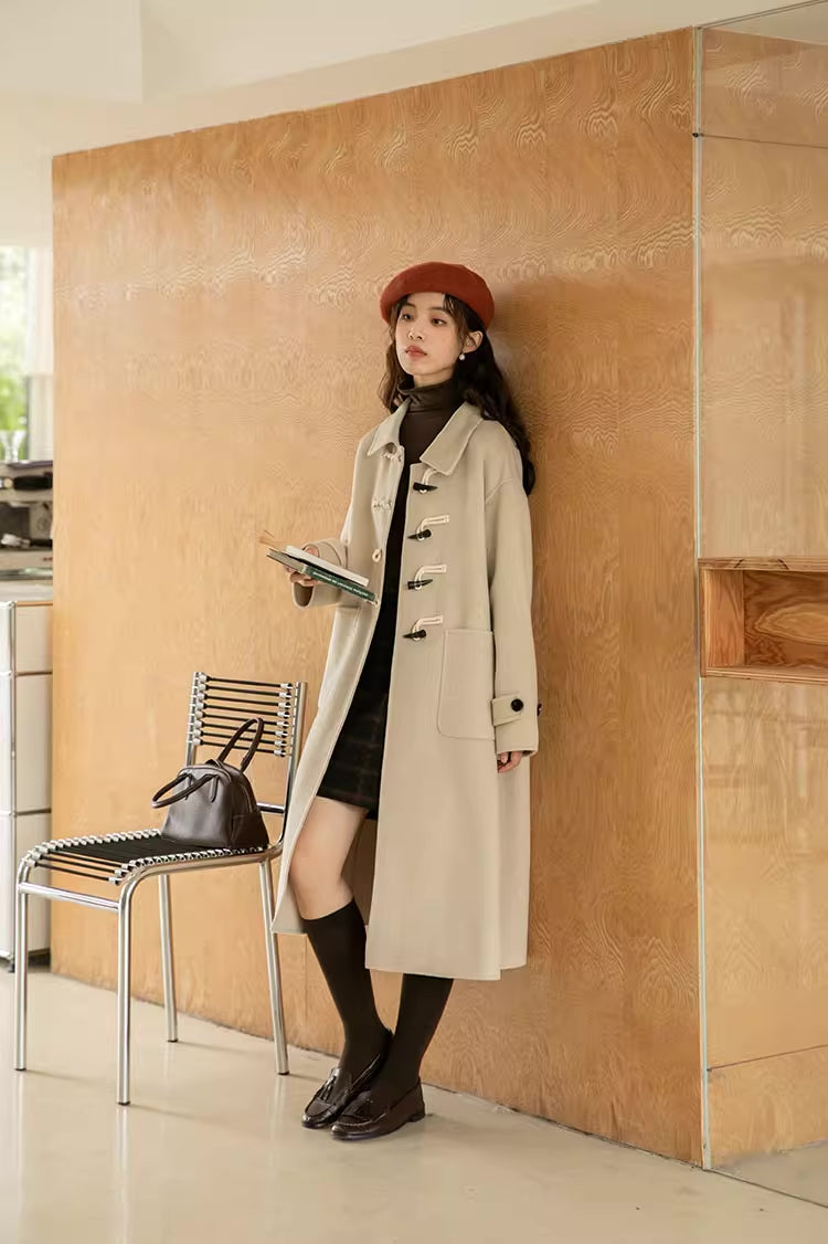 Basic Toggle Button Midi Coat (2 Colors)