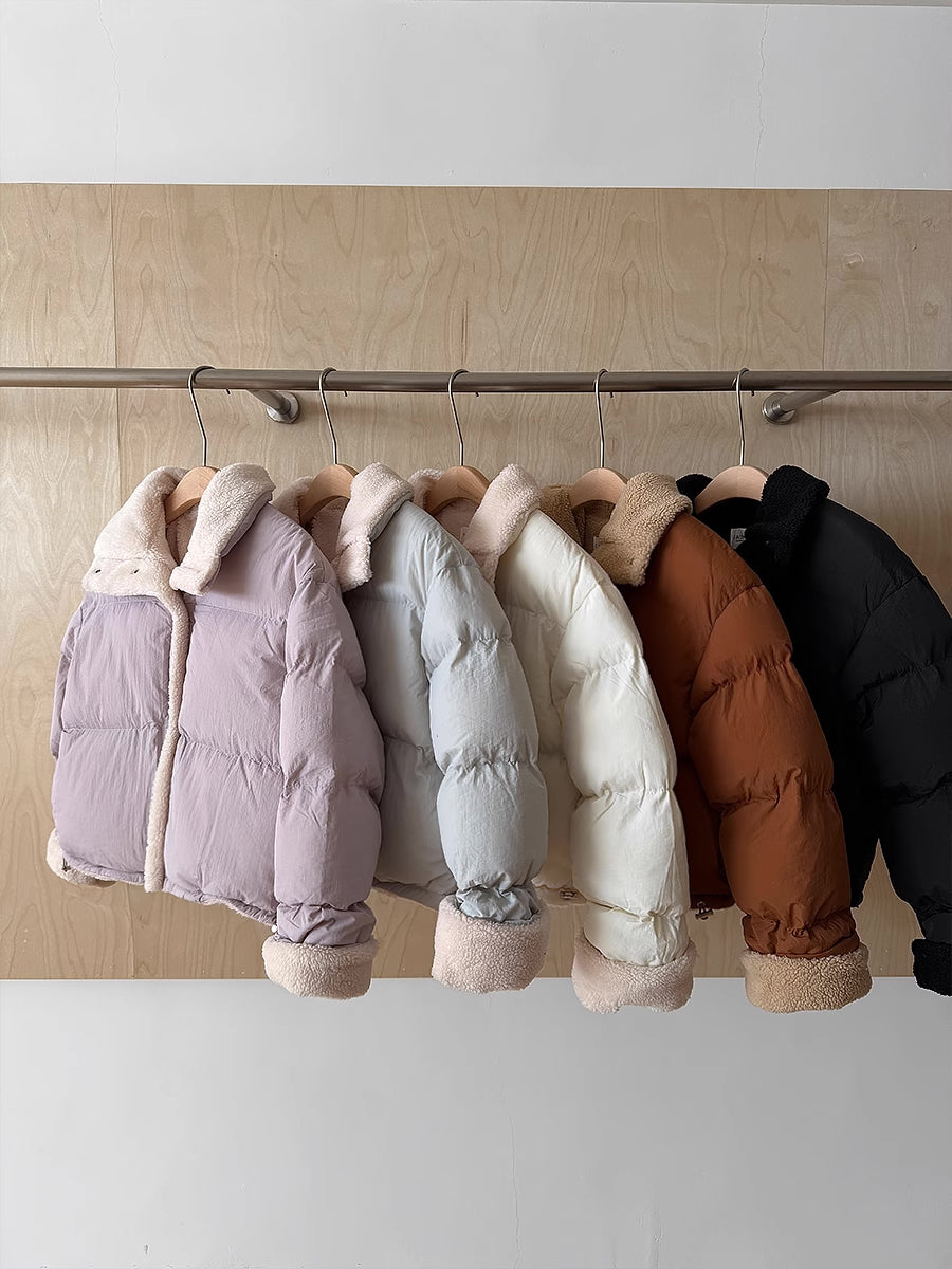 Sherpa Cropped Puffer Jacket (5 Colors)