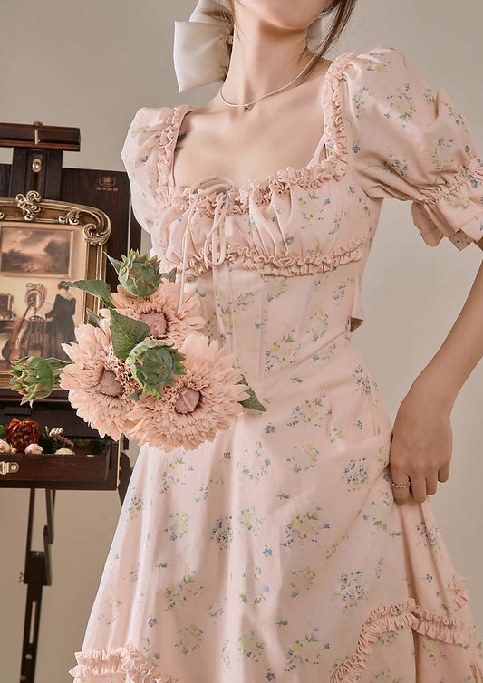 Afternoon Tea Floral Dress (Pink)