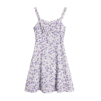 Enchanted Floral Dress (White/Purple)