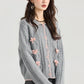 Braided Knit Bows Cardigan (Gray)