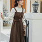 Corduroy Knit Belted Twofer Midi Dress (2 Colors)