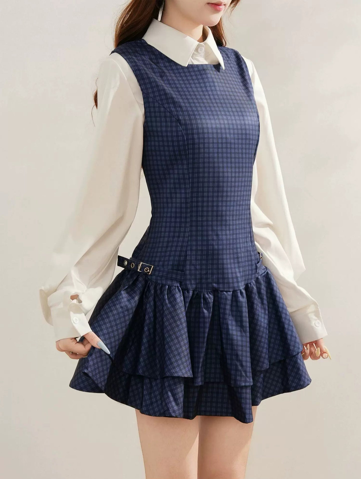 Prep Plaid Mini Dress & Blouse (2 Colors)