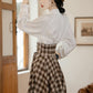 Choco Plaid Midi Skirt (Brown)