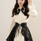 Medieval Punk Mini Dress & Corset Belt (Cream/Black)