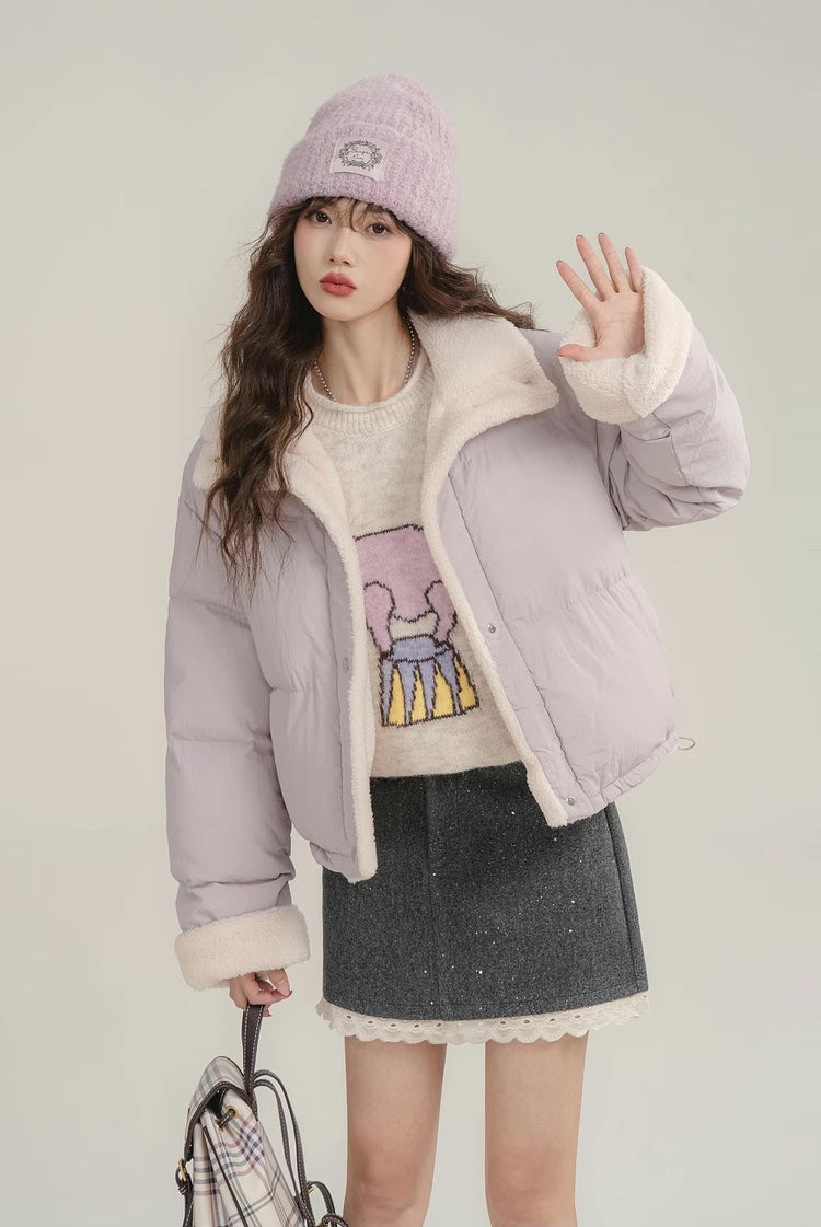 Sherpa Cropped Puffer Jacket (5 Colors)