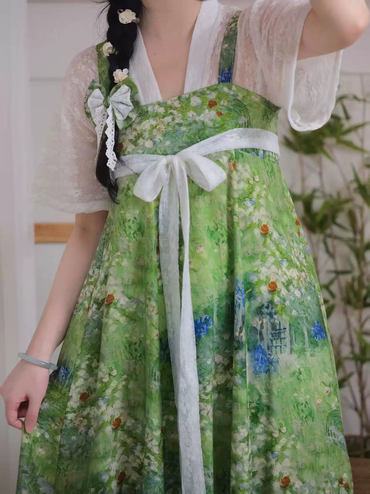 Watercolor Garden Qixiong Dress (Green)