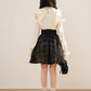 Medieval Punk Mini Dress & Corset Belt (Cream/Black)