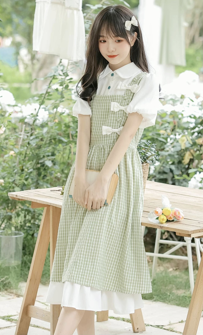 Gingham Bows Twofer Dress (3 Colors)