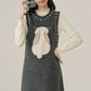 Bunny Tail Sleeveless Sweater Dress (Gray)
