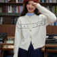 Floral Embroidered Round Neck Cardigan (3 Colors)