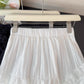 Broderie Tiered Midi Skirt (White)