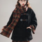 Bookshop Plaid Toggle Jacket & Skirt Set (Black)