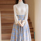 Frozen Plaid Midi Skirt (Blue)