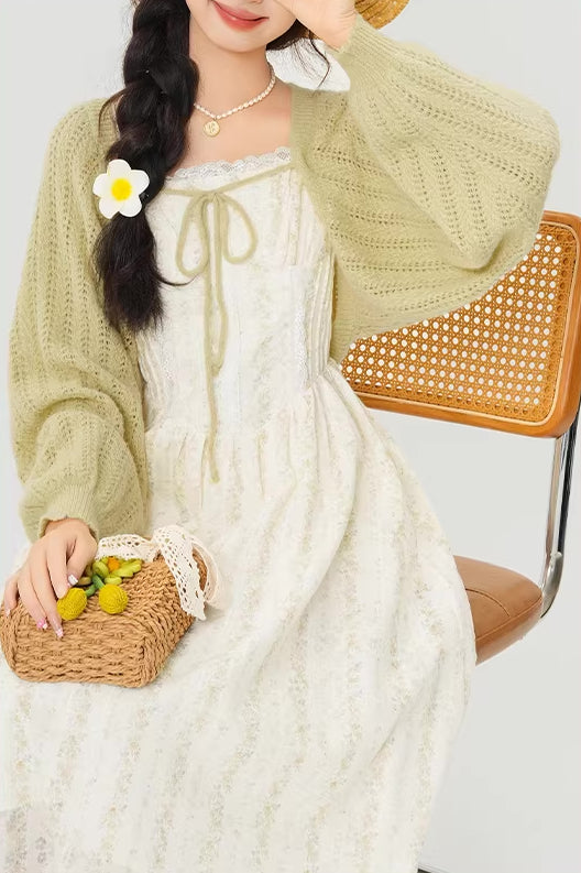 Ditsy Floral Stripe Cami Dress & Sweater (2 Colors)