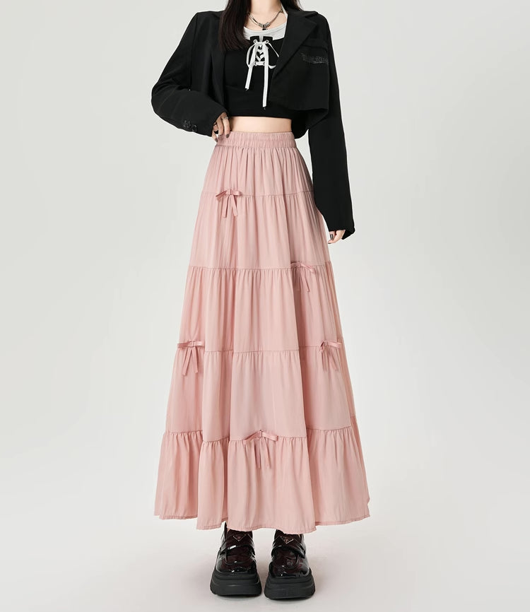 Tiered Bows Midi Skirt (5 Colors)