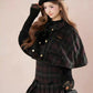 Black Forest Plaid Capelet & Mini Skirt Set (Green/Purple)
