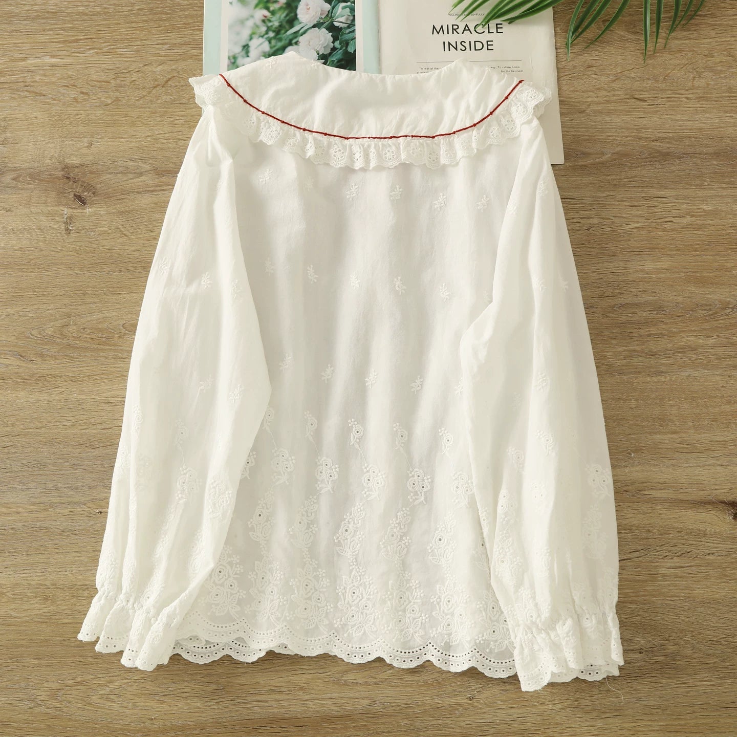 Strawberry Picnic Embroidered Blouse (2 Colors)