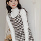 Gingham Tweed Pinafore Dress (Black Brown)