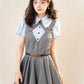 Summer Cadet Mini Twofer Dress (Blue/Gray)