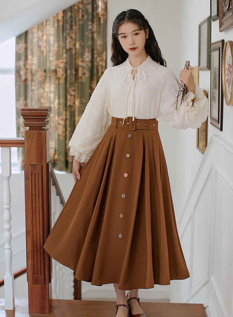 Brown clearance skirt buttons