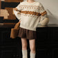 Cinnamon Fair Isle Sweater (Cream)