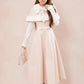 Cotton Candy Capelet & Midi Dress Set (Pink/White)