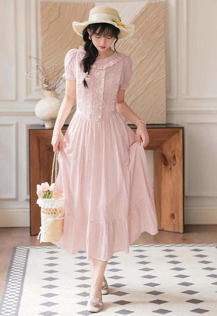 Blossom Tea Midi Dress (Pink)