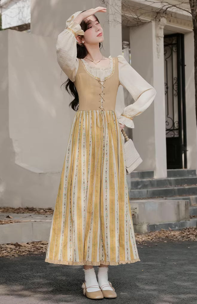 Folklore Faux Two-Piece Corset Dress