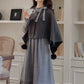 Sesame Sweater Dress & Capelet (Gray)