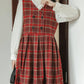 Biscuit Plaid Midi Dress (Red)