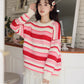 Strawberry Cheesecake Stripe Sweater (Pink/Cream)